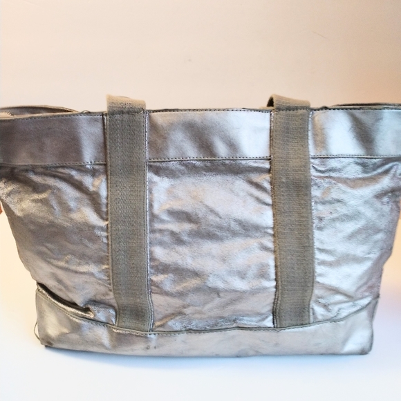 Vintage Women's Silver Sequin Metallic Large Tote - Picture 4 of 7